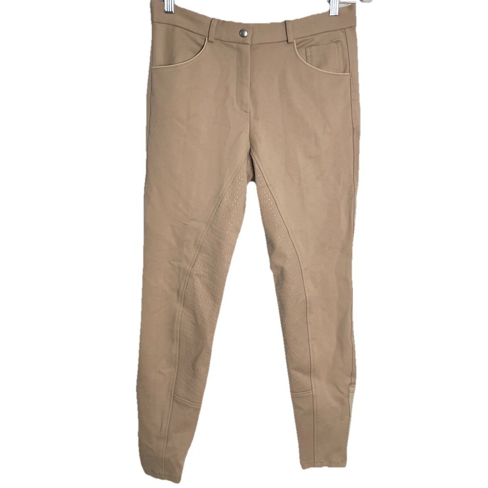 HR FARM Women's Equestrian Riding Breeches Full Seat Silicone Grip 32 Beige New